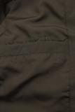 Braune Steppjacke mit Kunstpelz