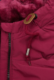 Winterjacke mit warmem Teddyfell weinrot