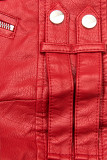 Lederimitatjacke im Biker-Look rot
