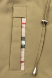 Trenchcoat mit Karo-Details Sandbraun