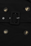 Zweireihiger Trenchcoat Schwarz