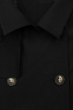 Zweireihiger Trenchcoat Schwarz