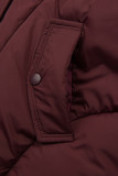 Damen-Winterjacke mit Strickbündchen Bordeauxrot