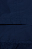 Langer Damen-Winterparka mit verstellbarer Taille Dunkelblau