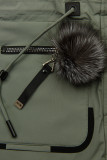 Langer Damen-Winterparka mit verstellbarer Taille Grün