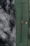 Winterjacke mit Teddy-Futter dunkelgrün/grau
