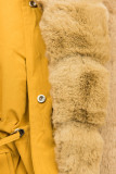 Parka mit Kunstpelz Saum mustard-beige
