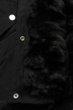 Parka mit Kunstpelz Saum schwarz-schwarz