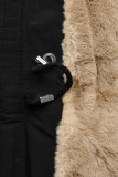 Winterparka mit Fellimitat schwarz