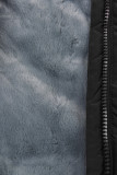 Warme Winterjacke in verlängertem Schnitt Schwarz
