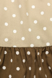 Kleid mit Punktedruck beige/braun