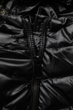 Gesteppte Winterjacke in glänzender Optik Schwarz