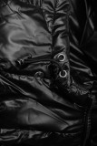 Gesteppte Winterjacke in glänzender Optik Schwarz