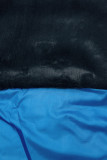 Gesteppte Winterjacke mit Gürtel Kobaltblau