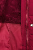 Warme Steppjacke mit Kapuze Burgundy