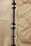 Kurzjacke mit Karomuster Beige