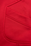 Langer Sweatmantel von LHD rot