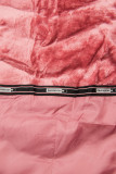 Winterjacke mit Fellimitat an der Kapuze rosa