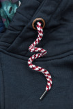Sweatjacke mit Blumenmuster dunkelblau