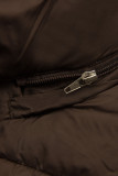 Winterjacke mit gemustertem Futter Schokoladenbraun