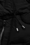 Steppjacke für Mädchen mit Kapuze Schwarz