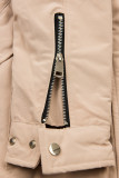 Winterparka mit abnehmbarem Kunstfell beige