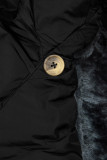 Winterjacke mit hohem Kragen schwarz