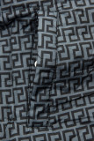 Leichter Parka mit abnehmbarer Kapuze schwarz/grau