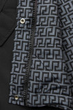 Leichter Parka mit abnehmbarer Kapuze schwarz/grau
