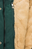 Parkajacke mit abnehmbarem Teddy-Futter grün