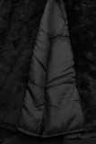 Parkajacke mit abnehmbarem Teddy-Futter schwarz