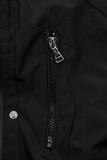 Parkajacke mit abnehmbarem Teddy-Futter schwarz