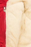 Parkajacke mit abnehmbarem Teddy-Futter rot/beige