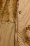 Stepp-Mantel mit Kapuze beige