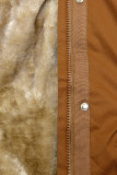 Parka mit abnehmbarem Futter und Kunstfell braun