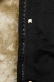 Parka mit abnehmbarem Futter und Kunstfell schwarz