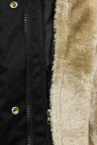Parka mit abnehmbarem Futter und Kunstfell schwarz