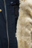 Parka mit abnehmbarem Teddyfutter dunkelblau