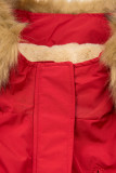 Parkajacke mit Teddy-Futter rot