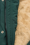 Parkajacke mit Teddy-Futter dunkel grün