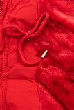 Parka mit abnehmbaren Fellimitat rot/rot