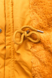 Parka mit abnehmbaren Fellimitat gelb/mustard