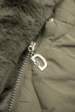 Damen-Steppjacke mit verstellbarer Taille Khaki
