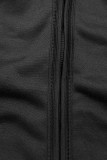Kapuzenjacke mit Blumen-Optik schwarz