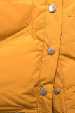Winterjacke mit Fellimitat an der Kapuze gelb
