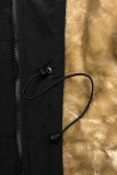Winterjacke mit hohem Kragen schwarz