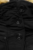 Winterjacke mit hohem Kragen schwarz