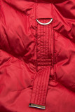Steppjacke mit Glanz rot