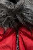 Steppjacke mit Glanz rot