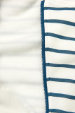 Kapuzenjacke in Streifenoptik weiß/blau/gelb